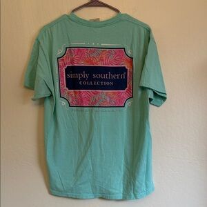 Simply Southern Teal and Pink Short Sleeve Tee